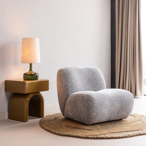 Nomu fauteuil craquele velvet lichtblauw