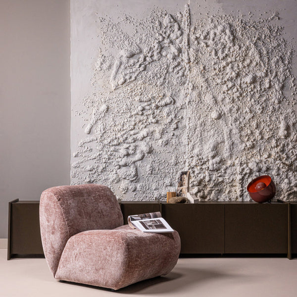 Nomu fauteuil craquele velvet lichtroze