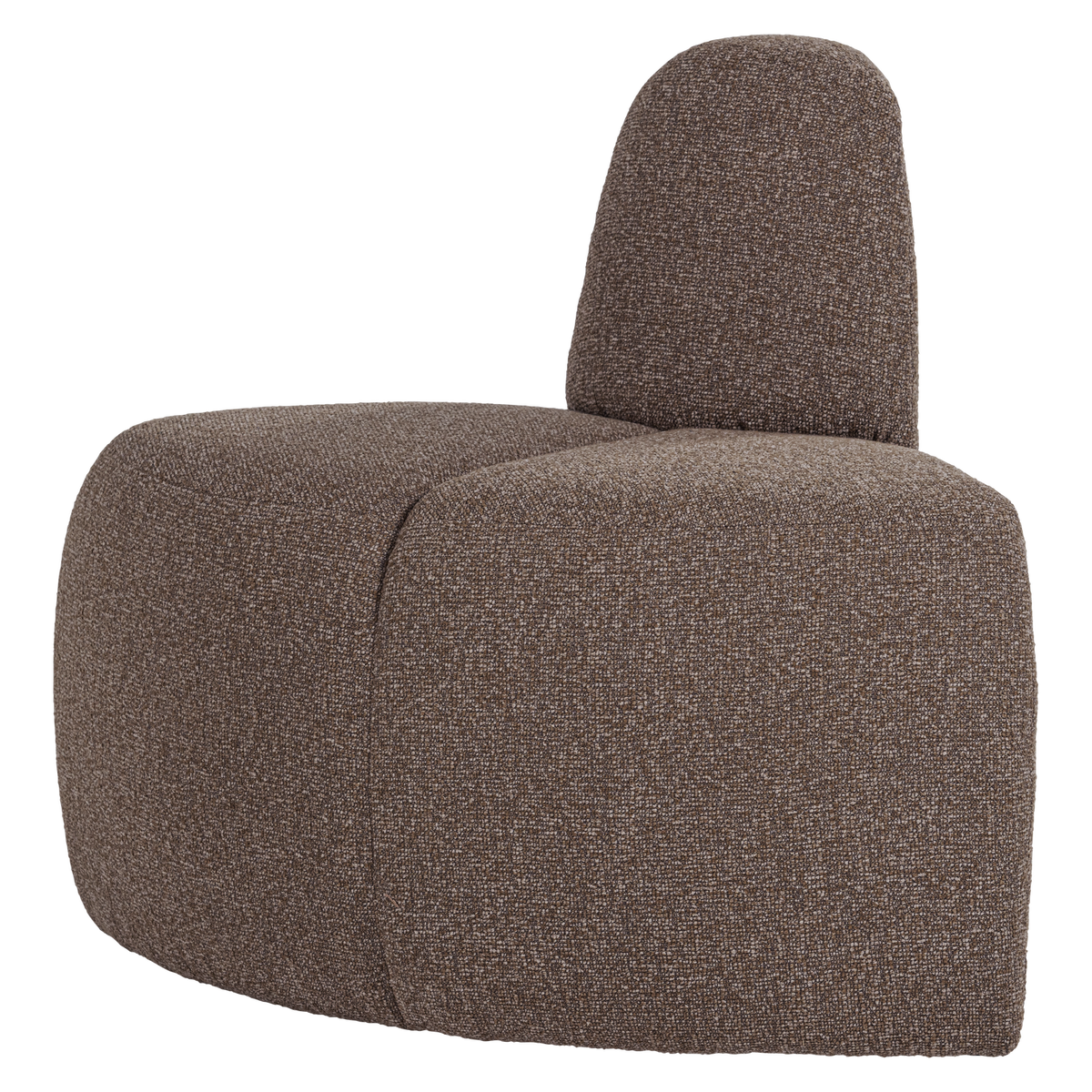 MOJO EETBANK HOEK ROND RUGLEUNING BOUCLE BRUIN MELANGE [fsc]