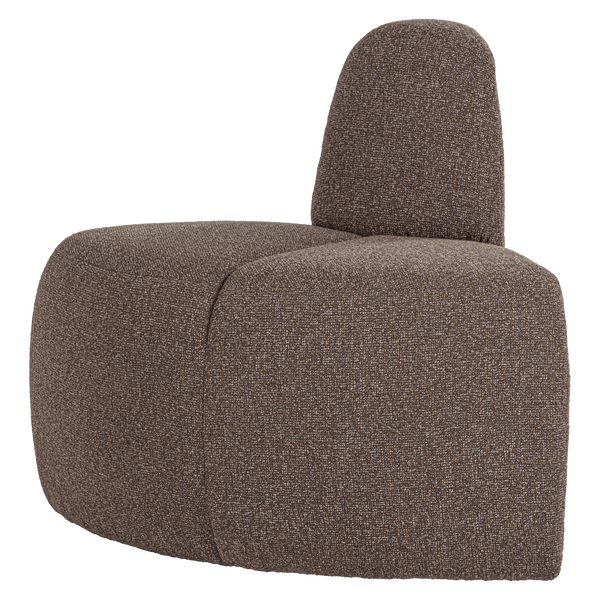 MOJO EETBANK HOEK ROND RUGLEUNING BOUCLE BRUIN MELANGE [fsc]