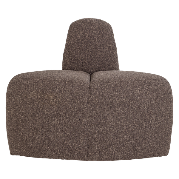 MOJO EETBANK HOEK ROND RUGLEUNING BOUCLE BRUIN MELANGE [fsc]