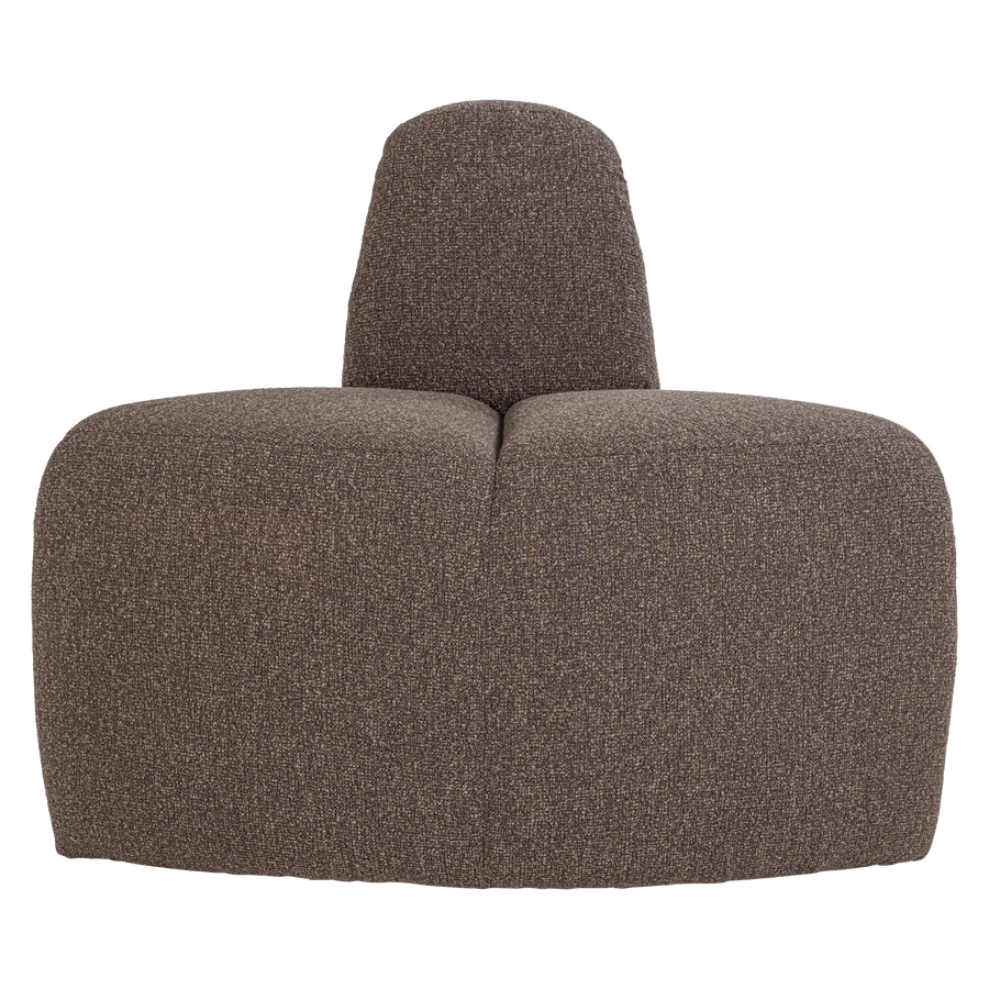 MOJO EETBANK HOEK ROND RUGLEUNING BOUCLE BRUIN MELANGE [fsc]