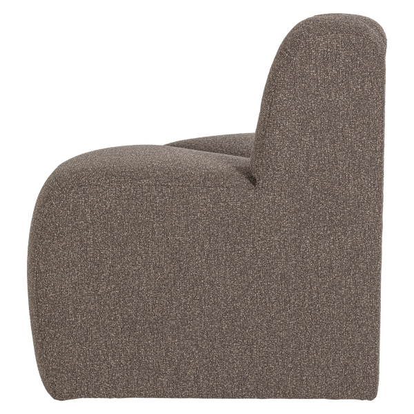 MOJO EETBANK HOEK ROND RUGLEUNING BOUCLE BRUIN MELANGE [fsc]