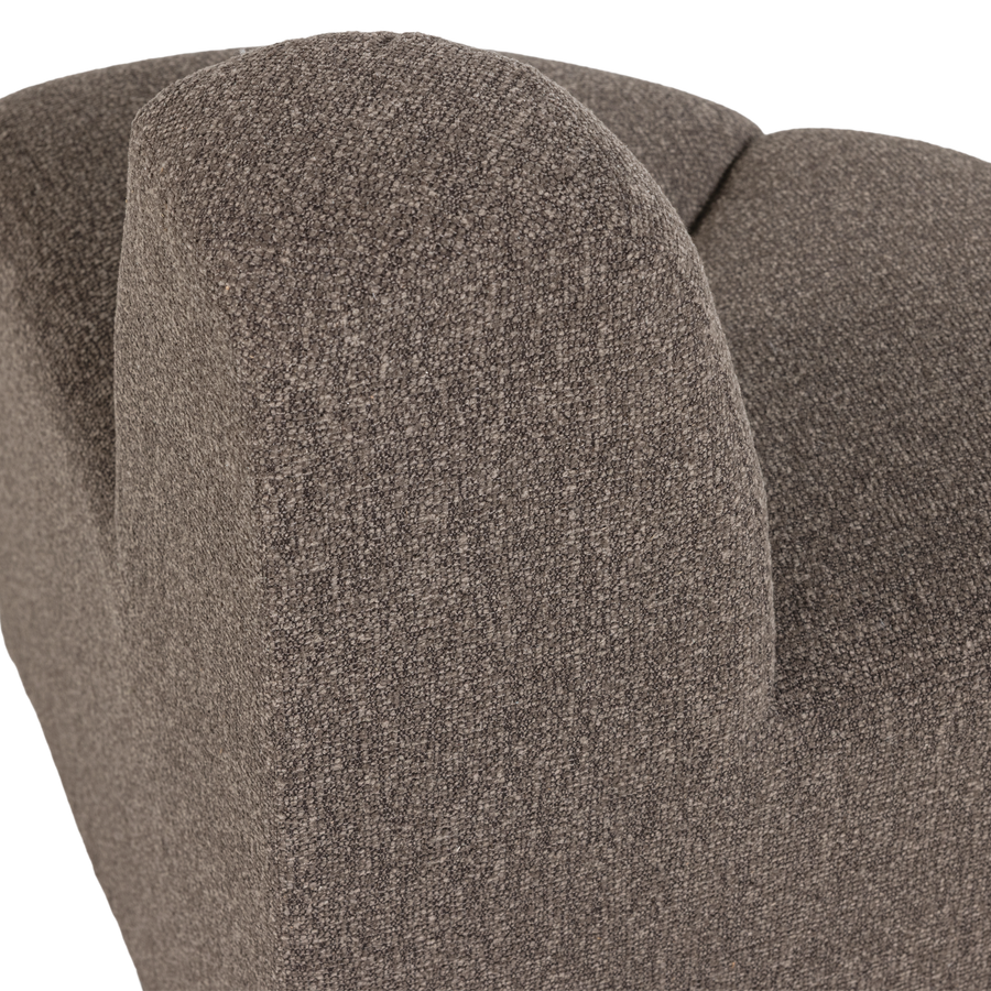 MOJO EETBANK HOEK ROND RUGLEUNING BOUCLE BRUIN MELANGE [fsc]