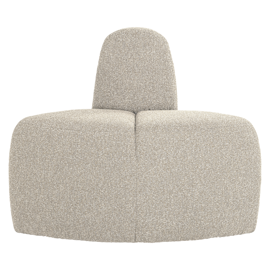 MOJO EETBANK HOEK ROND RUGLEUNING BOUCLE BEIGE MELANGE [fsc]