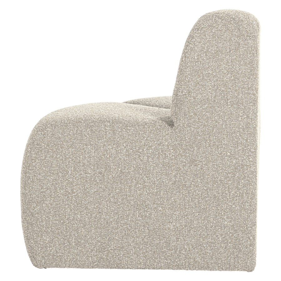 MOJO EETBANK HOEK ROND RUGLEUNING BOUCLE BEIGE MELANGE [fsc]