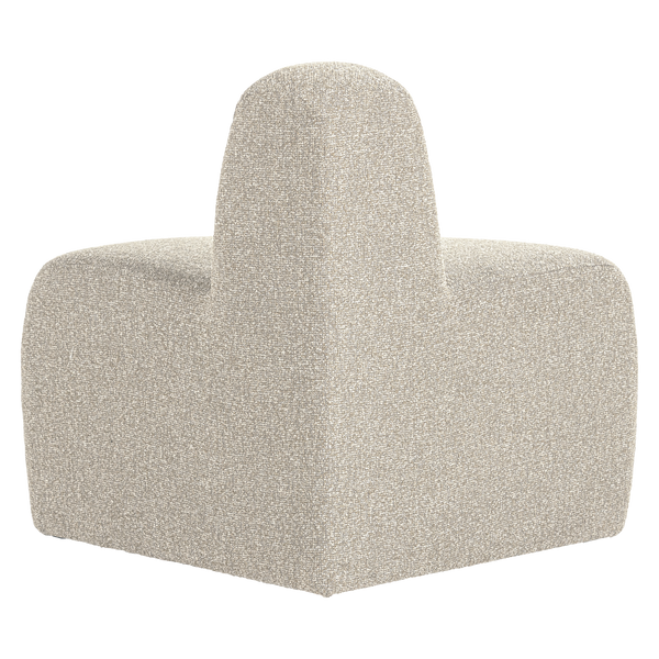 MOJO EETBANK HOEK ROND RUGLEUNING BOUCLE BEIGE MELANGE [fsc]