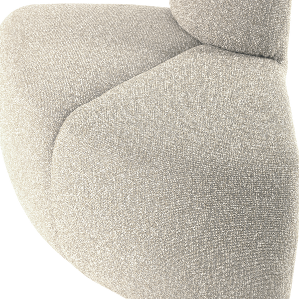 MOJO EETBANK HOEK ROND RUGLEUNING BOUCLE BEIGE MELANGE [fsc]