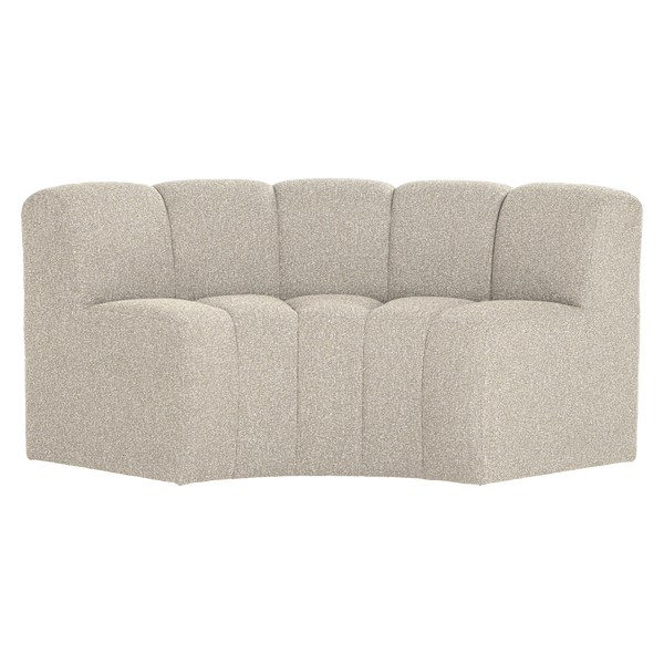 MOJO EETBANK HALFRONDE HOEK RUGLEUNING BOUCLE BEIGE [fsc]