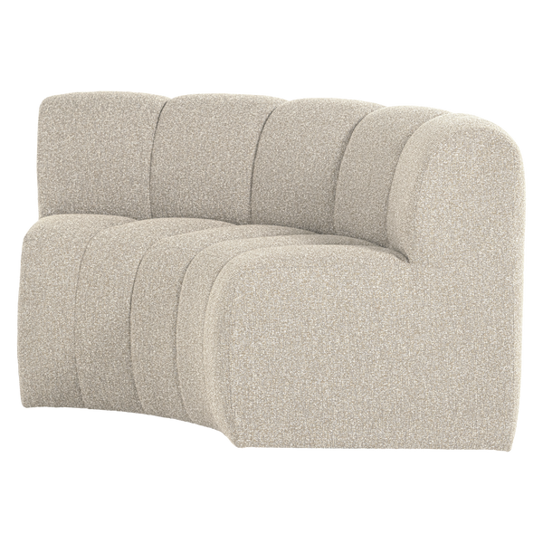 MOJO EETBANK HALFRONDE HOEK RUGLEUNING BOUCLE BEIGE [fsc]