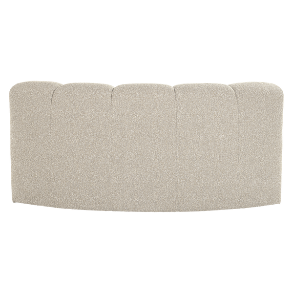 MOJO EETBANK HALFRONDE HOEK RUGLEUNING BOUCLE BEIGE [fsc]