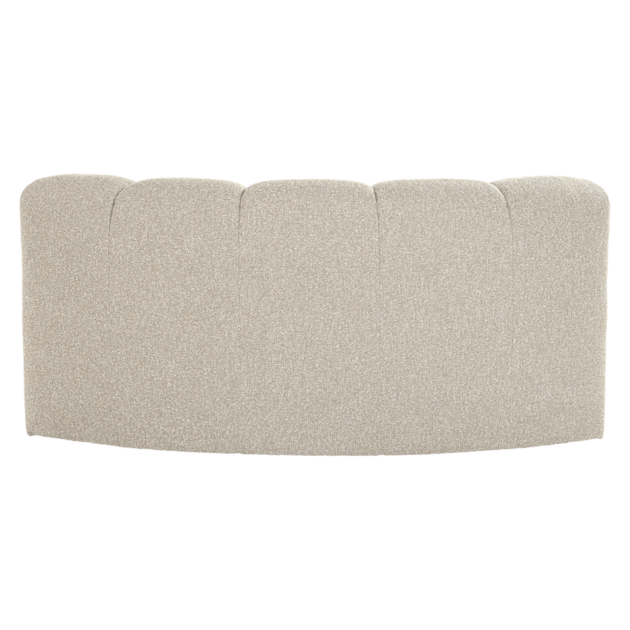 MOJO EETBANK HALFRONDE HOEK RUGLEUNING BOUCLE BEIGE [fsc]