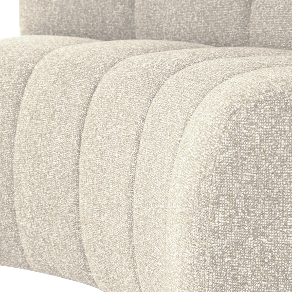 MOJO EETBANK HALFRONDE HOEK RUGLEUNING BOUCLE BEIGE [fsc]