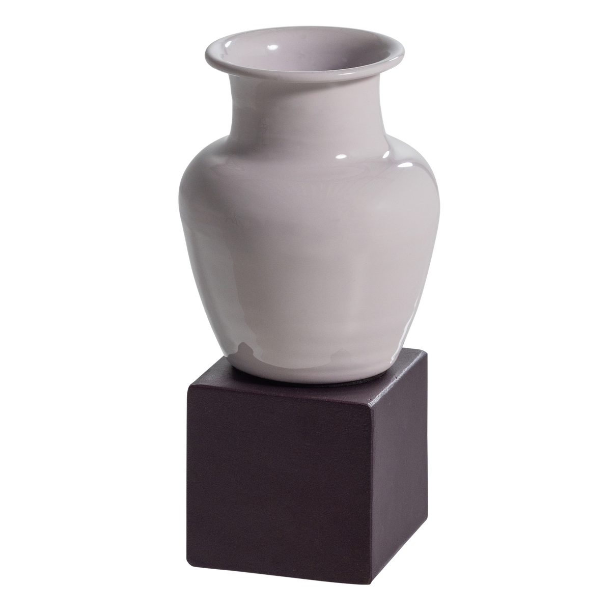 Numo wanddecoratie set vaas/kubus 21 x 10 cm metaal paars