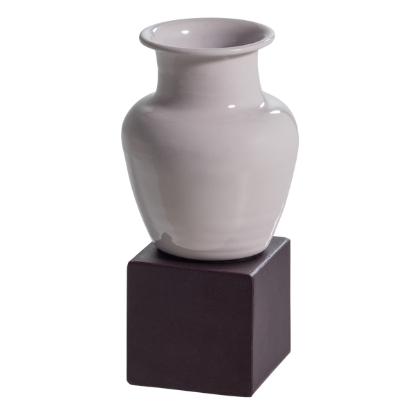 Numo wanddecoratie set vaas/kubus 21 x 10 cm metaal paars