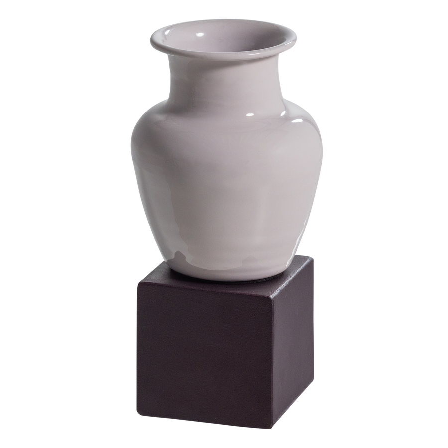 Numo wanddecoratie set vaas/kubus 21 x 10 cm metaal paars