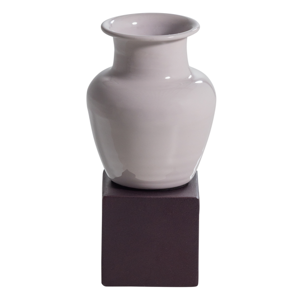 Numo wanddecoratie set vaas/kubus 21 x 10 cm metaal paars
