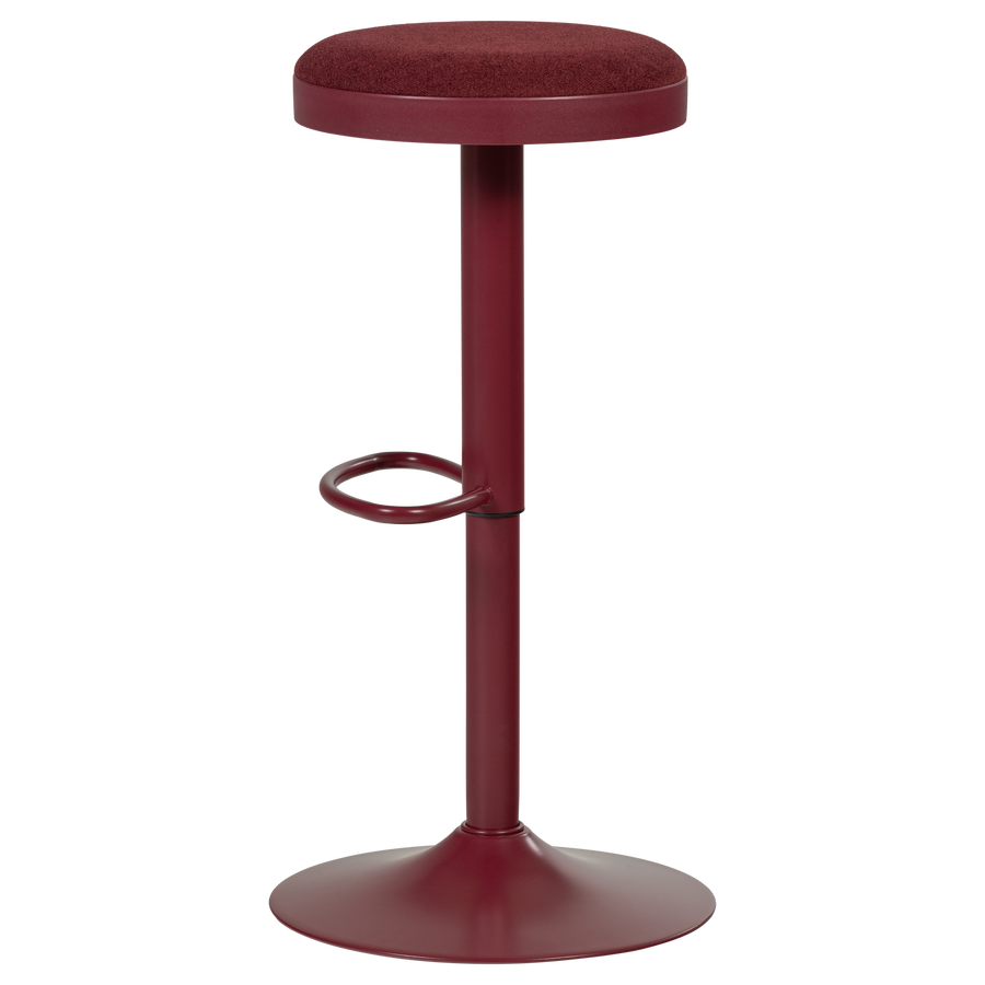 Mevo in hoogte verstelbare barstoel chenille bordeauxrood