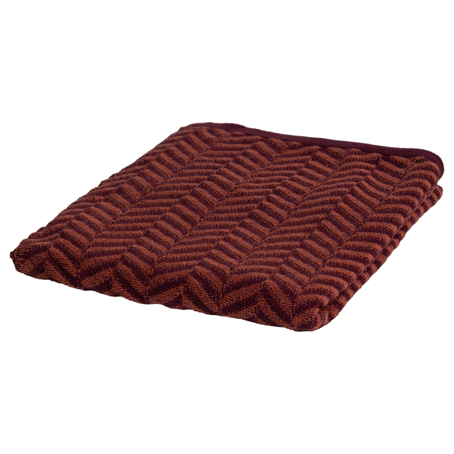 Suna plaid 130 x 170 cm katoen bordeauxrood/paars