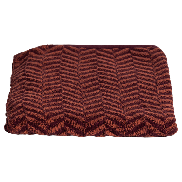 Suna plaid 130 x 170 cm katoen bordeauxrood/paars