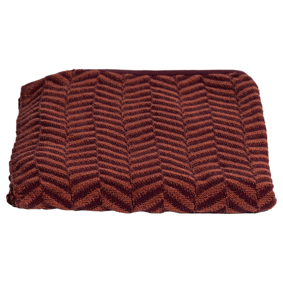 Suna plaid 130 x 170 cm katoen bordeauxrood/paars