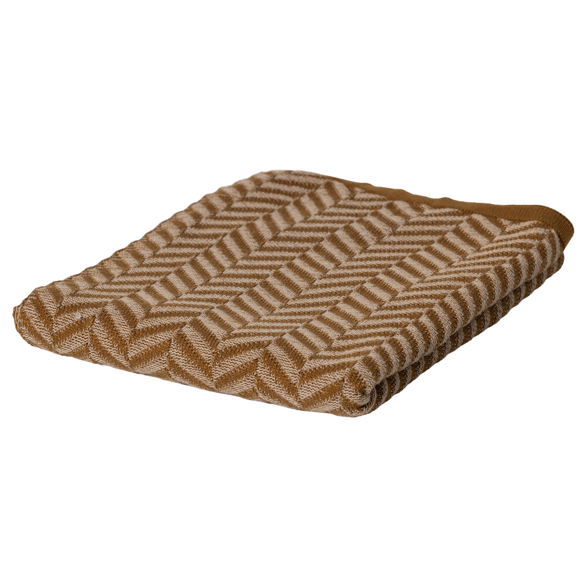 Suna plaid 130 x 170 cm katoen honinggeel/ecru