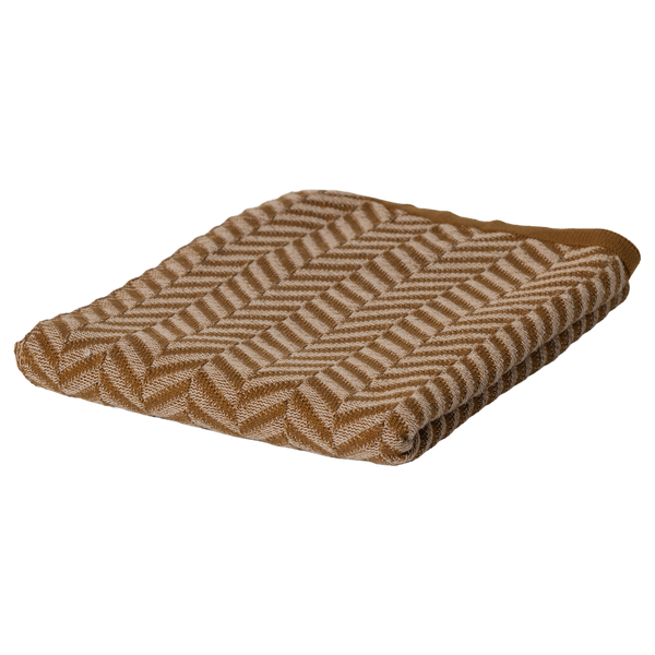 Suna plaid 130 x 170 cm katoen honinggeel/ecru