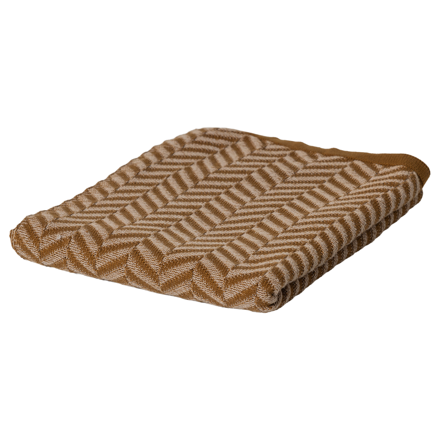 Suna plaid 130 x 170 cm katoen honinggeel/ecru
