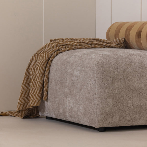 Suna plaid 130 x 170 cm katoen honinggeel/ecru