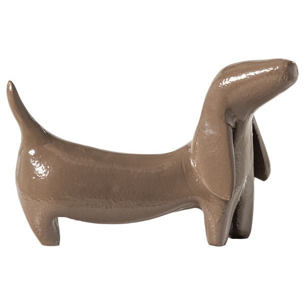 Reni wanddecoratie hond metaal mokkabruin