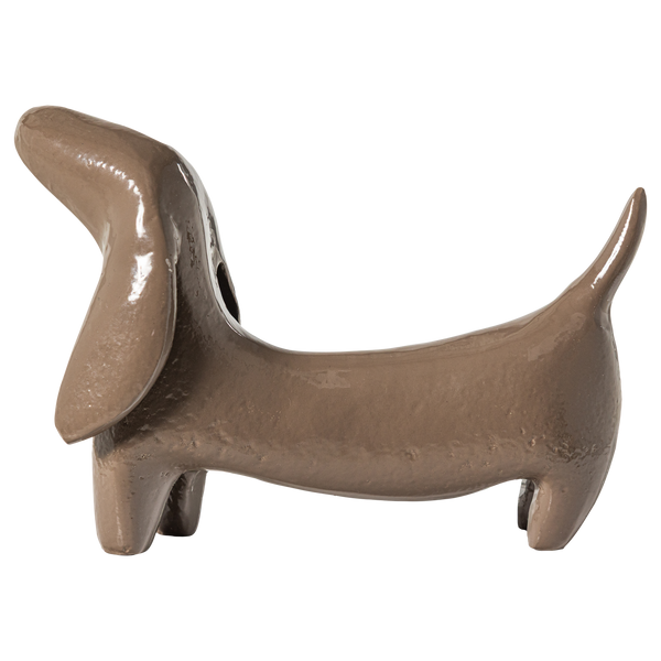 Reni wanddecoratie hond metaal mokkabruin