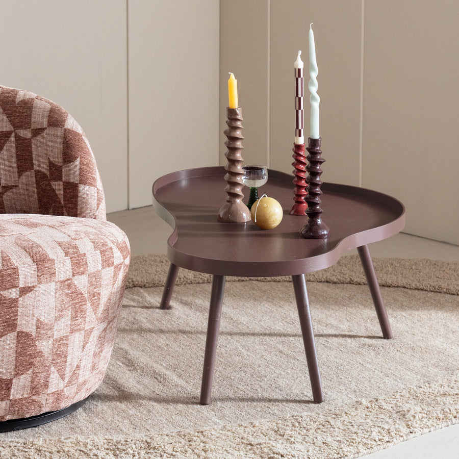 Bexi kandelaar metaal bruin/rood - set van 3
