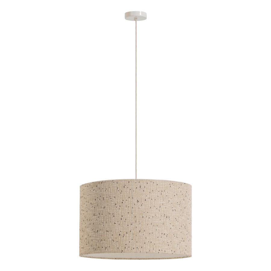 Loft hanglamp metaal/boucle naturel met stippen