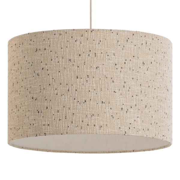 Loft hanglamp metaal/boucle naturel met stippen