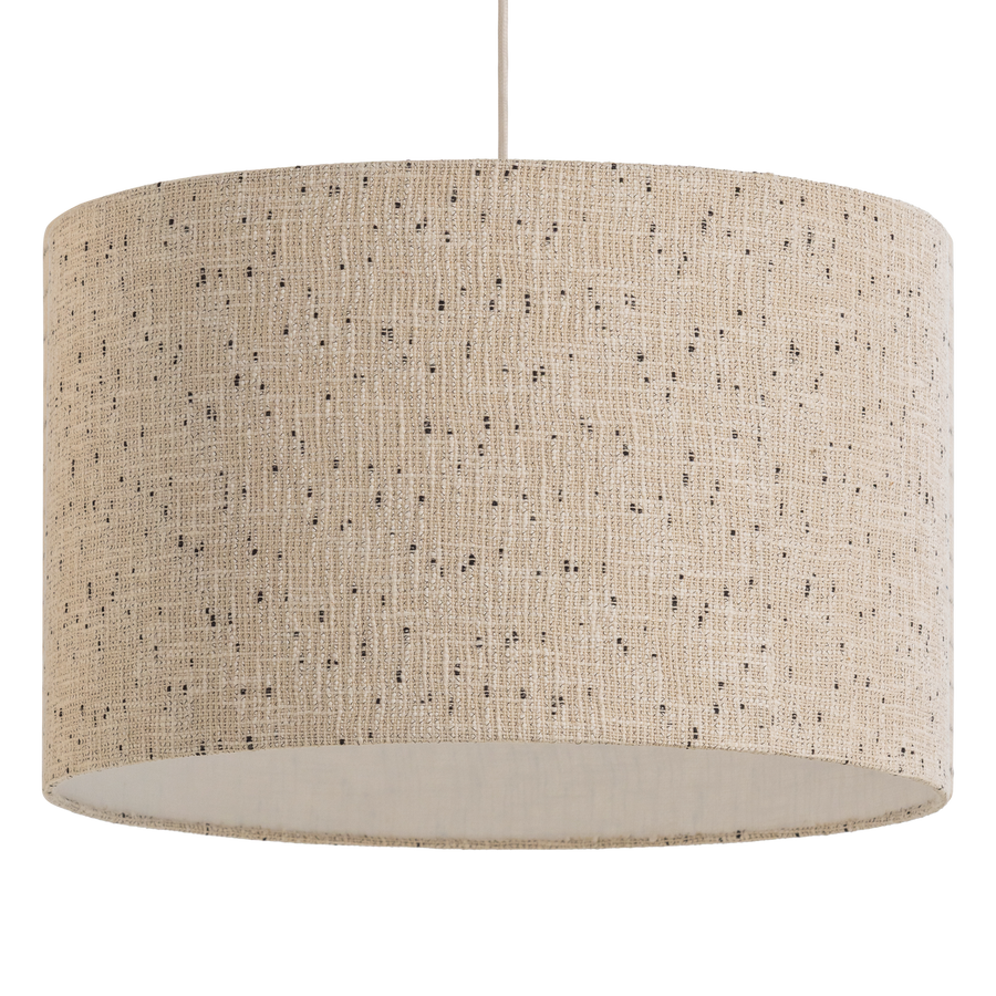 Loft hanglamp metaal/boucle naturel met stippen