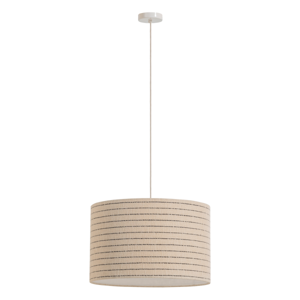 Loft hanglamp metaal/boucle naturel met strepen