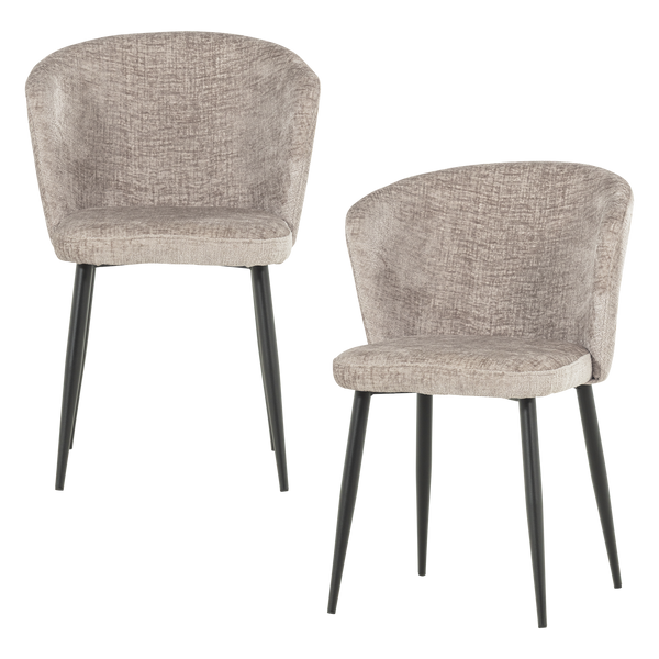 Luse eetkamerstoel velvet beige - set van 2