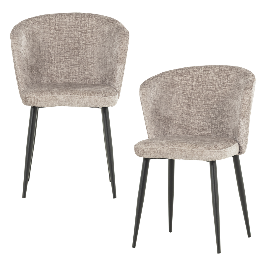 Luse eetkamerstoel velvet beige - set van 2