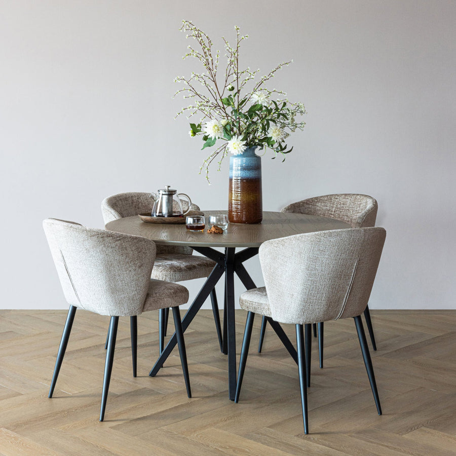 Luse eetkamerstoel velvet beige - set van 2