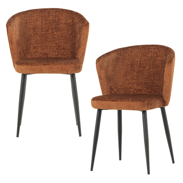 Luse eetkamerstoel velvet oranje - set van 2