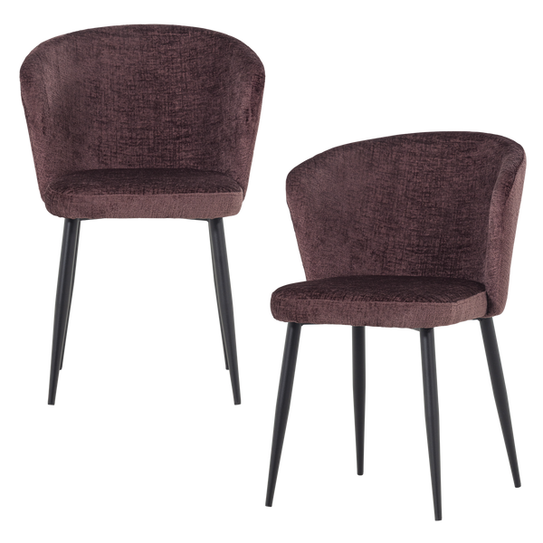 Luse eetkamerstoel velvet paars - set van 2