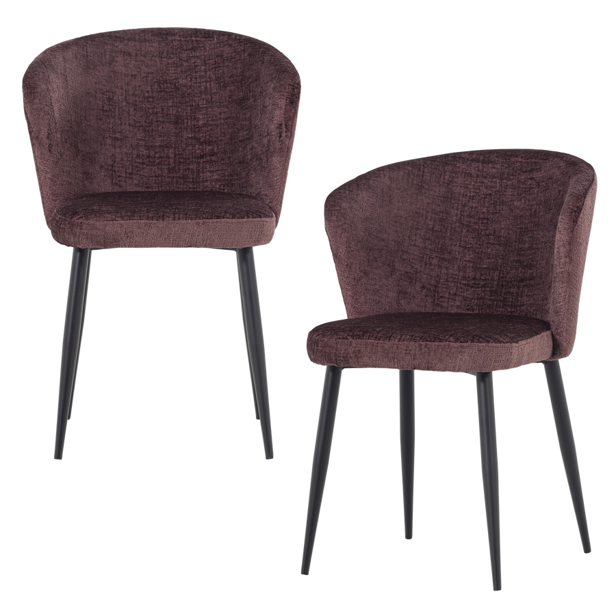 Luse eetkamerstoel velvet paars - set van 2
