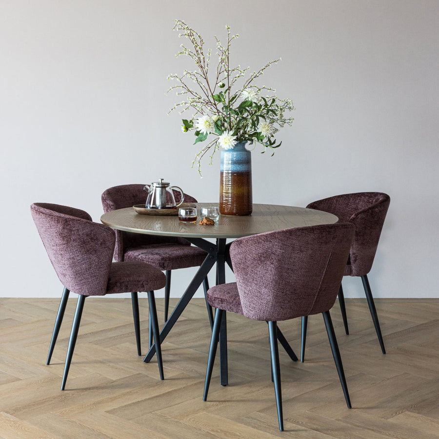 Luse eetkamerstoel velvet paars - set van 2