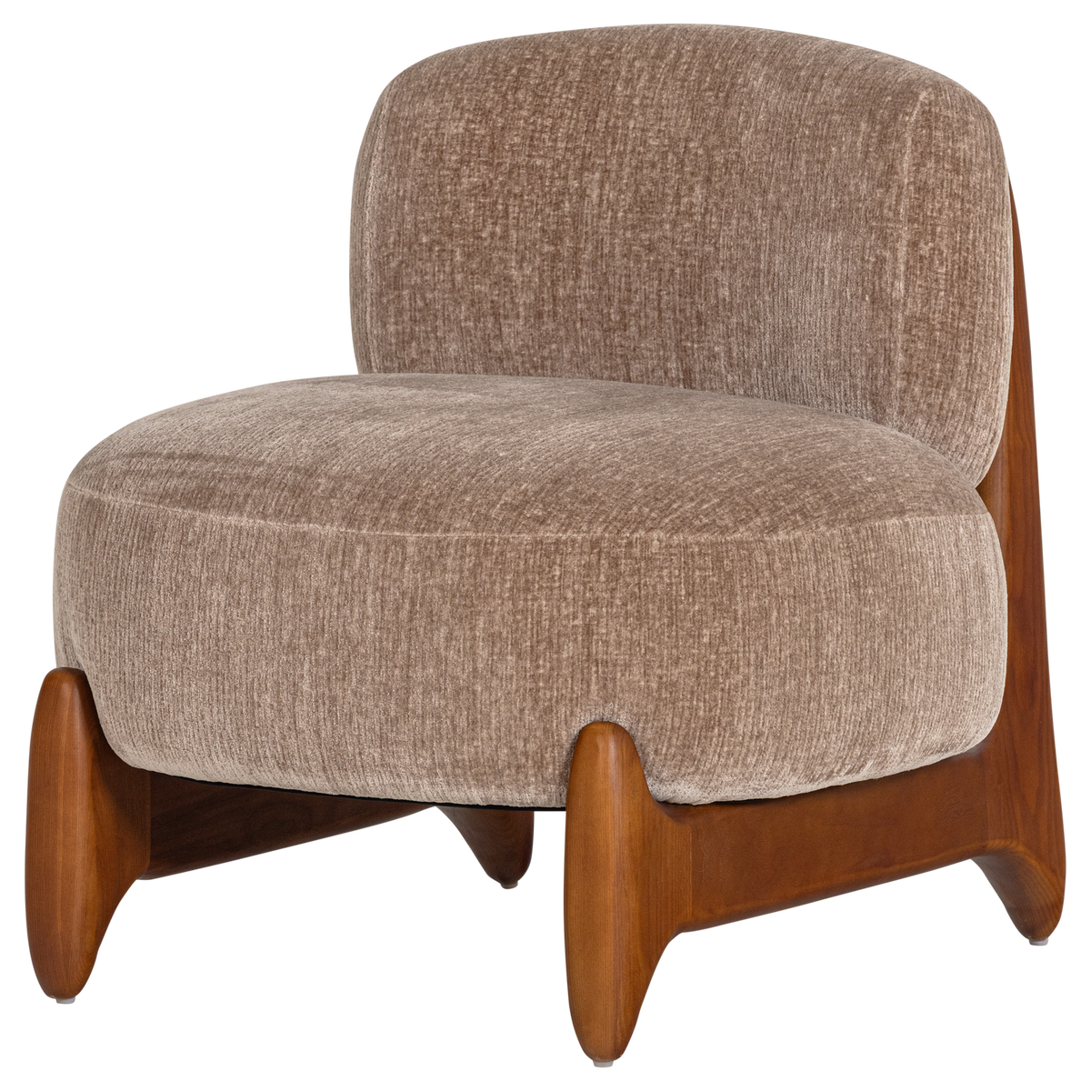 Runi fauteuil hout/velvet zand