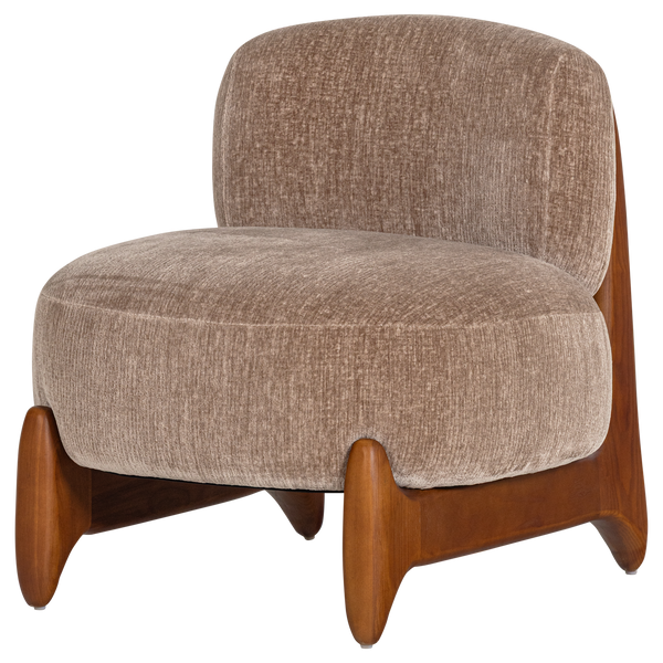Runi fauteuil hout/velvet zand