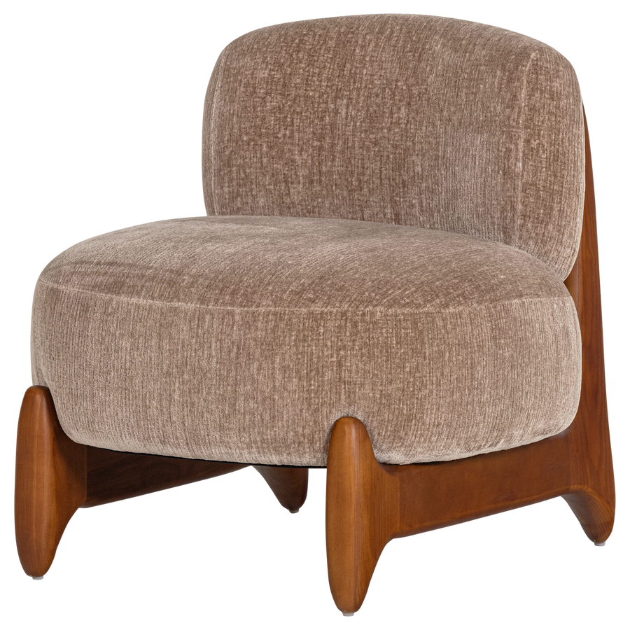 Runi fauteuil hout/velvet zand