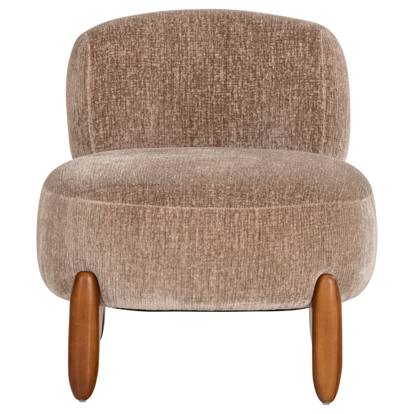 Runi fauteuil hout/velvet zand