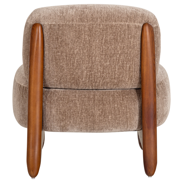 Runi fauteuil hout/velvet zand