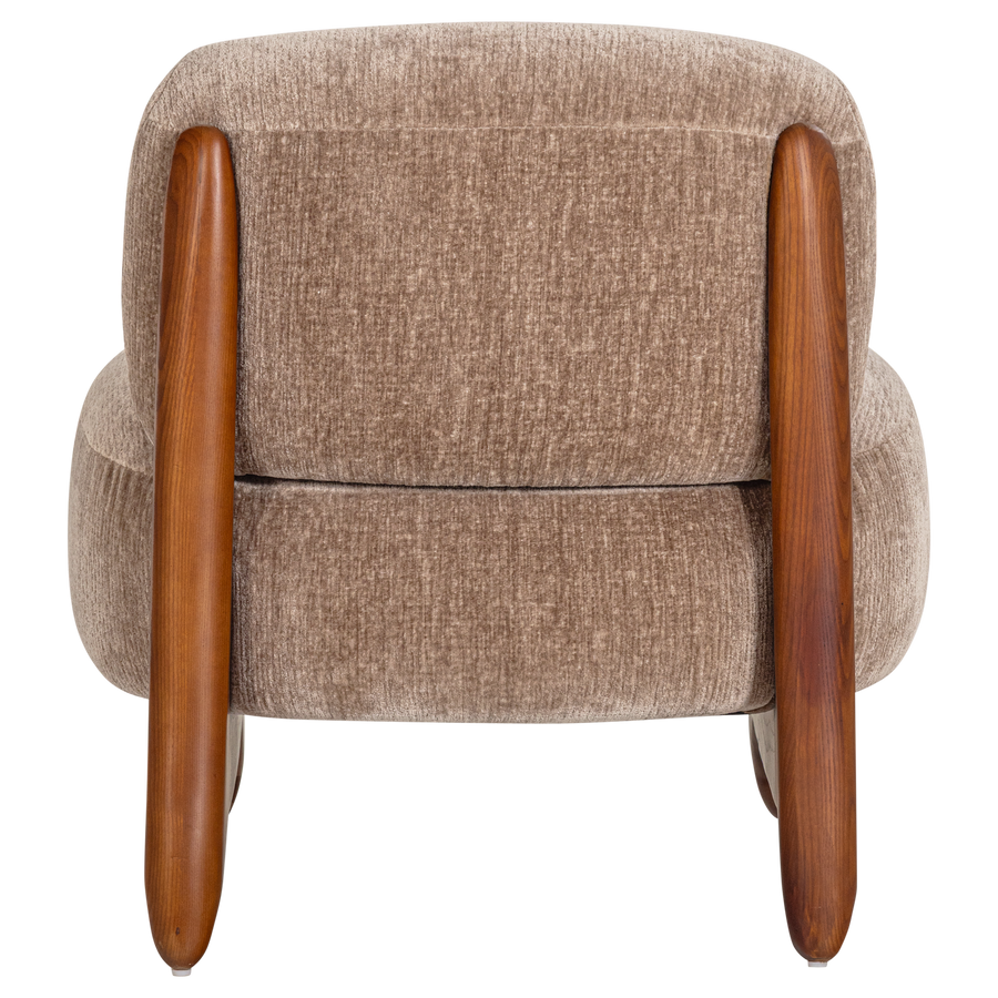 Runi fauteuil hout/velvet zand