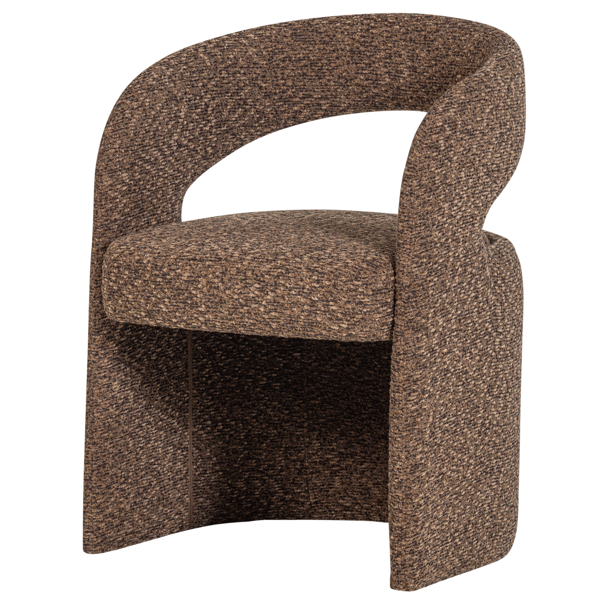 Lanor eetkamerstoel grove boucle bruin